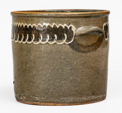 Rare and Fine Stoneware Cake Crock w/ Two-Color Slip Decoration, Edgefield District, SC, c1845-50