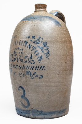 Rare G.W. JOHNSTON / CLARKSBURGH. / W. VA Stoneware Jug