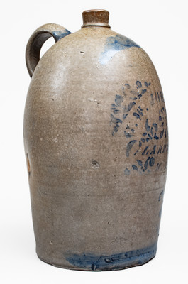 Rare G.W. JOHNSTON / CLARKSBURGH. / W. VA Stoneware Jug