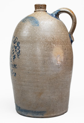 Rare G.W. JOHNSTON / CLARKSBURGH. / W. VA Stoneware Jug
