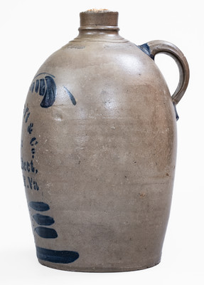 Rare McCabe, Kraft & Co. / Wheeling, W. VA Stoneware Advertising Jug w/ Stenciled Stars