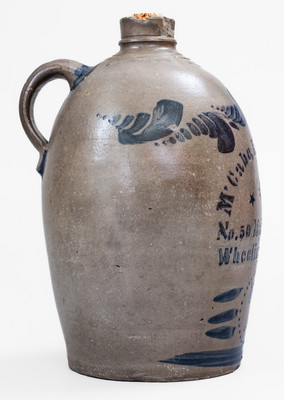 Rare McCabe, Kraft & Co. / Wheeling, W. VA Stoneware Advertising Jug w/ Stenciled Stars