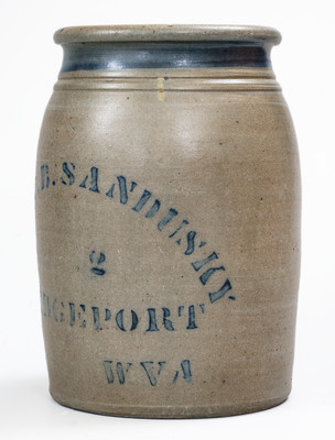 Rare BRIDGEPORT, W. VA Advertising Stoneware Jar
