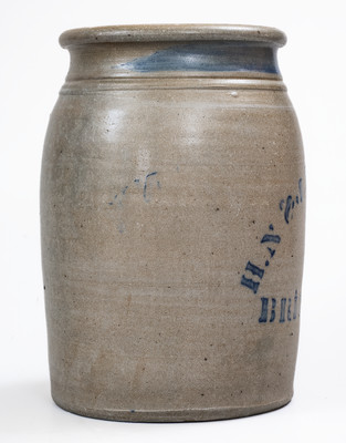 Rare BRIDGEPORT, W. VA Advertising Stoneware Jar