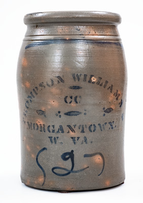 THOMPSON & WILLIAMS / MORGANTOWN, W. VA Stoneware Jar
