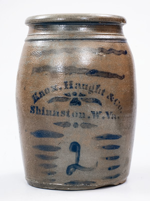 Fine Knox, Haught & Co. / Shinnston, W. Va Stoneware Advertising Jar w/ Elaborate Freehand Decoration