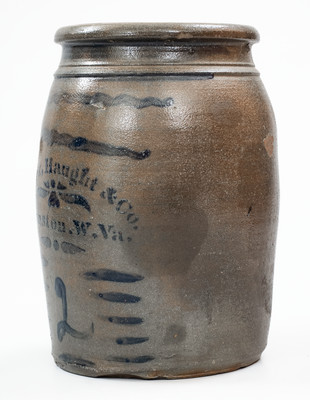 Fine Knox, Haught & Co. / Shinnston, W. Va Stoneware Advertising Jar w/ Elaborate Freehand Decoration