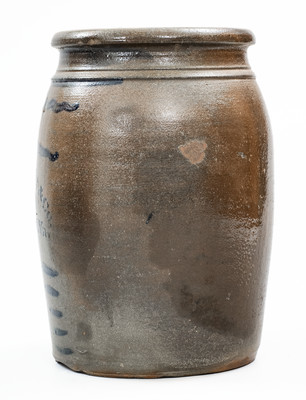 Fine Knox, Haught & Co. / Shinnston, W. Va Stoneware Advertising Jar w/ Elaborate Freehand Decoration