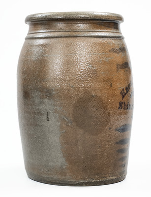 Fine Knox, Haught & Co. / Shinnston, W. Va Stoneware Advertising Jar w/ Elaborate Freehand Decoration