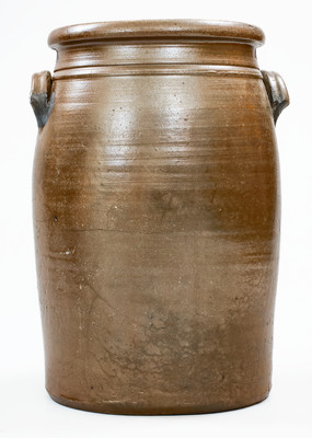 Rare 3 Gal. WILKINSON & FLEMING / SHINNSTON, W. VA. Stoneware Jar w/ Sideways Stencil