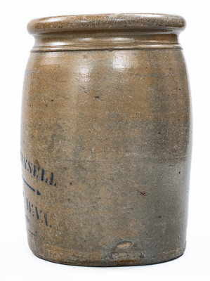 WARNER & RUSSELL / BRIDGEPORT, W. VA Stoneware Crock