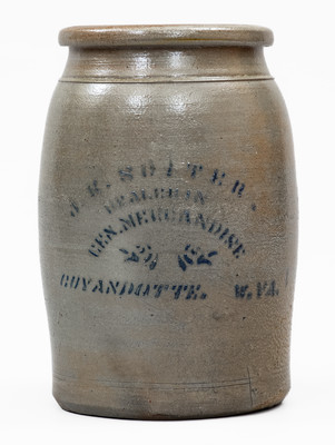 Very Rare GUYANDOTTE, W. VA Stoneware Advertising Jar