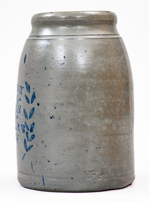 Extremely Rare BOYERS & HARDEN / PALATINE, W. VA Stoneware Jar w/ Reversed Stencil