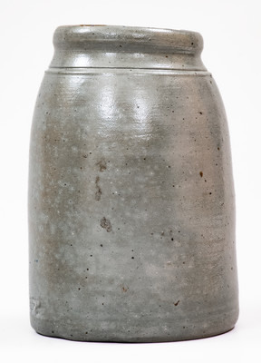Extremely Rare BOYERS & HARDEN / PALATINE, W. VA Stoneware Jar w/ Reversed Stencil