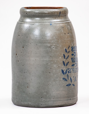 Extremely Rare BOYERS & HARDEN / PALATINE, W. VA Stoneware Jar w/ Reversed Stencil