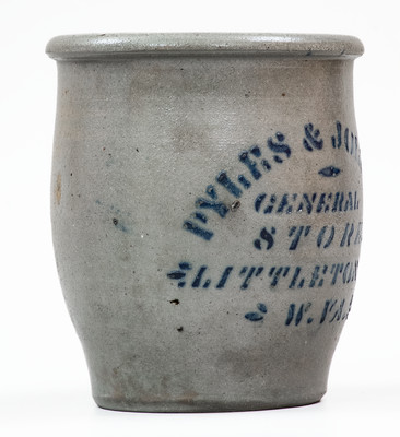 Scarce  LITTLETON, W. VA Stoneware Advertising Jar