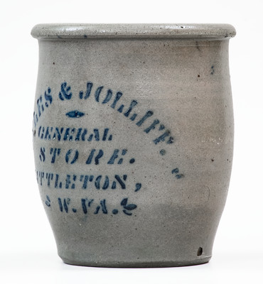 Scarce  LITTLETON, W. VA Stoneware Advertising Jar