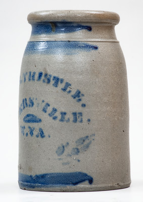 Rare SISTERSVILLE, WV Stoneware Advertising Jar