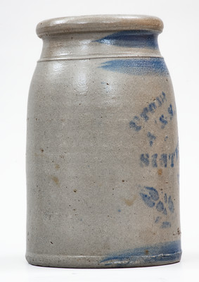 Rare SISTERSVILLE, WV Stoneware Advertising Jar