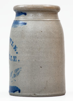 Rare SISTERSVILLE, WV Stoneware Advertising Jar