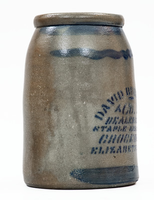 Rare ELIZABETH, W. VA Stoneware Stenciled Canning Jar