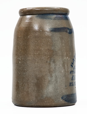 Rare ELIZABETH, W. VA Stoneware Stenciled Canning Jar