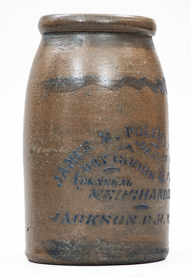 JACKSON COURT HOUSE, W. VA Stoneware Stenciled Canning Jar