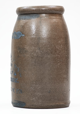 JACKSON COURT HOUSE, W. VA Stoneware Stenciled Canning Jar