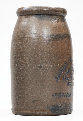 JACKSON COURT HOUSE, W. VA Stoneware Stenciled Canning Jar