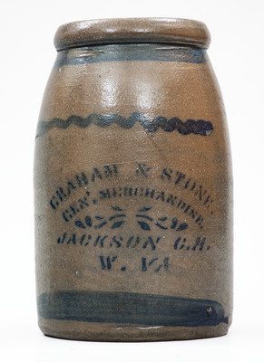 JACKSON COURT HOUSE, W. VA Stoneware Stenciled Canning Jar