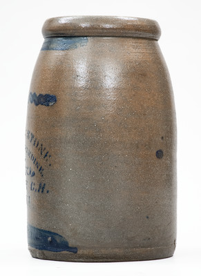 JACKSON COURT HOUSE, W. VA Stoneware Stenciled Canning Jar
