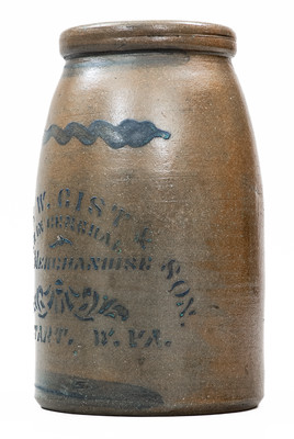 LETART, W. VA Stoneware Stenciled Canning Jar