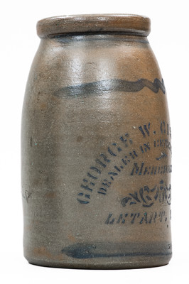 LETART, W. VA Stoneware Stenciled Canning Jar