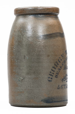 LETART, W. VA Stoneware Stenciled Canning Jar