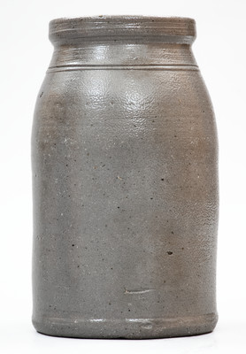 PALATINE POTTERY CO. / PALATINE, W. VA Stoneware Canning Jar w/ Stenciled Dog