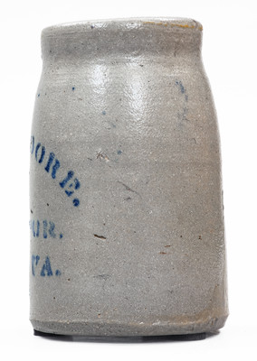 Rare and Fine Stoneware Canning Jar w/ PROCTOR, W. VA Advertising and Star Decoration