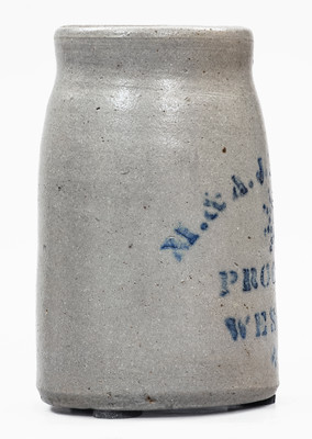 Rare and Fine Stoneware Canning Jar w/ PROCTOR, W. VA Advertising and Star Decoration