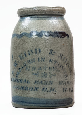 JACKSON COURT HOUSE, W. VA Stoneware Stenciled Canning Jar
