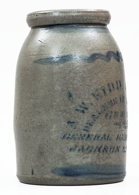 JACKSON COURT HOUSE, W. VA Stoneware Stenciled Canning Jar