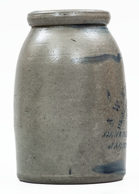 JACKSON COURT HOUSE, W. VA Stoneware Stenciled Canning Jar