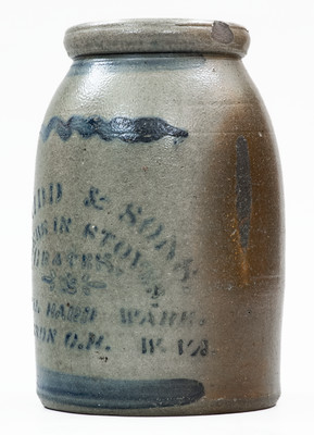 JACKSON COURT HOUSE, W. VA Stoneware Stenciled Canning Jar