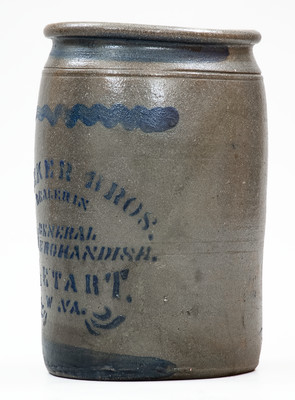 LETART, W. VA Stoneware Stenciled Advertising Jar