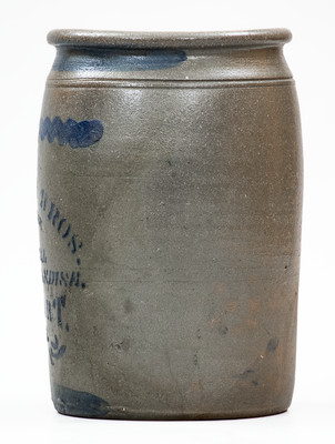 LETART, W. VA Stoneware Stenciled Advertising Jar