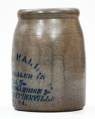 Very Rare NEW MARTINSVILLE, W. VA Stoneware Stenciled Canning Jar