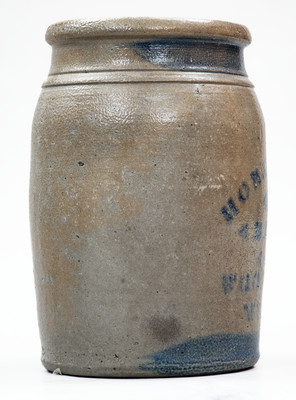 Very Rare WOODLAND, WEST VA Stoneware Stenciled Advertising Jar