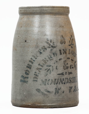 Rare MOUNDSVILLE, W. VA Stoneware Stenciled Canning Jar