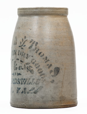 Rare MOUNDSVILLE, W. VA Stoneware Stenciled Canning Jar