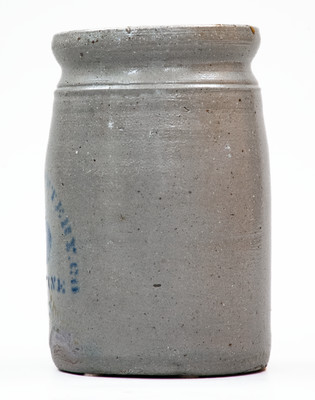 PALATINE POTTERY / PALATINE, W. VA Stoneware Canning Jar w/ Stenciled Pear
