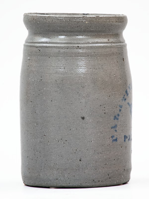 PALATINE POTTERY / PALATINE, W. VA Stoneware Canning Jar w/ Stenciled Pear