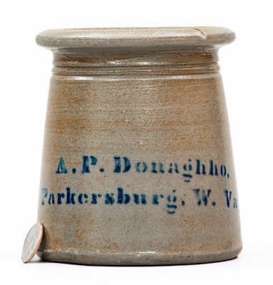 Rare A. P. DONAGHHO / PARKERSBURG, W. VA / 1876 Stoneware 